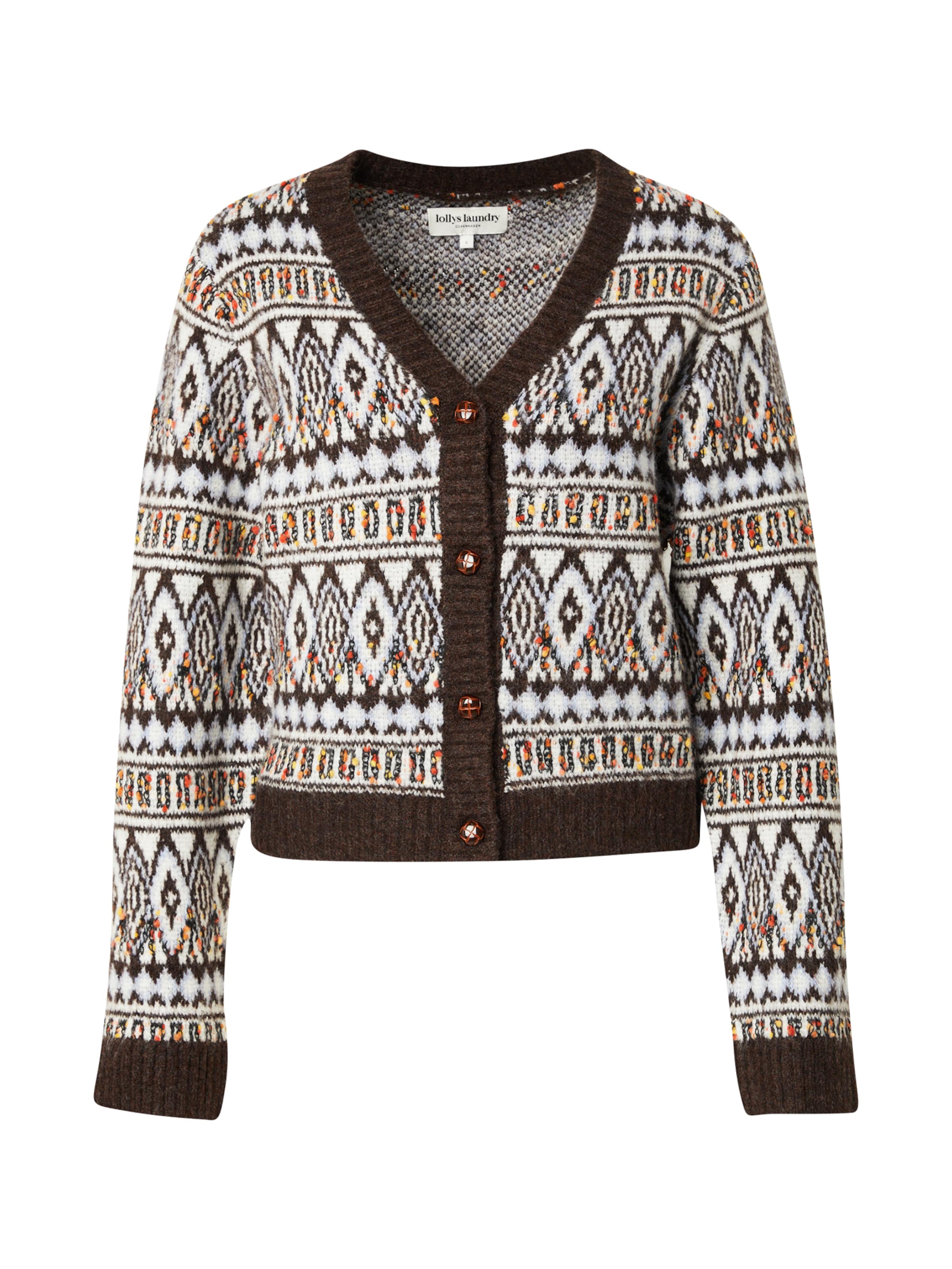 Geacă tricotată 'Saxo' de la Lollys Laundry pe maro: față