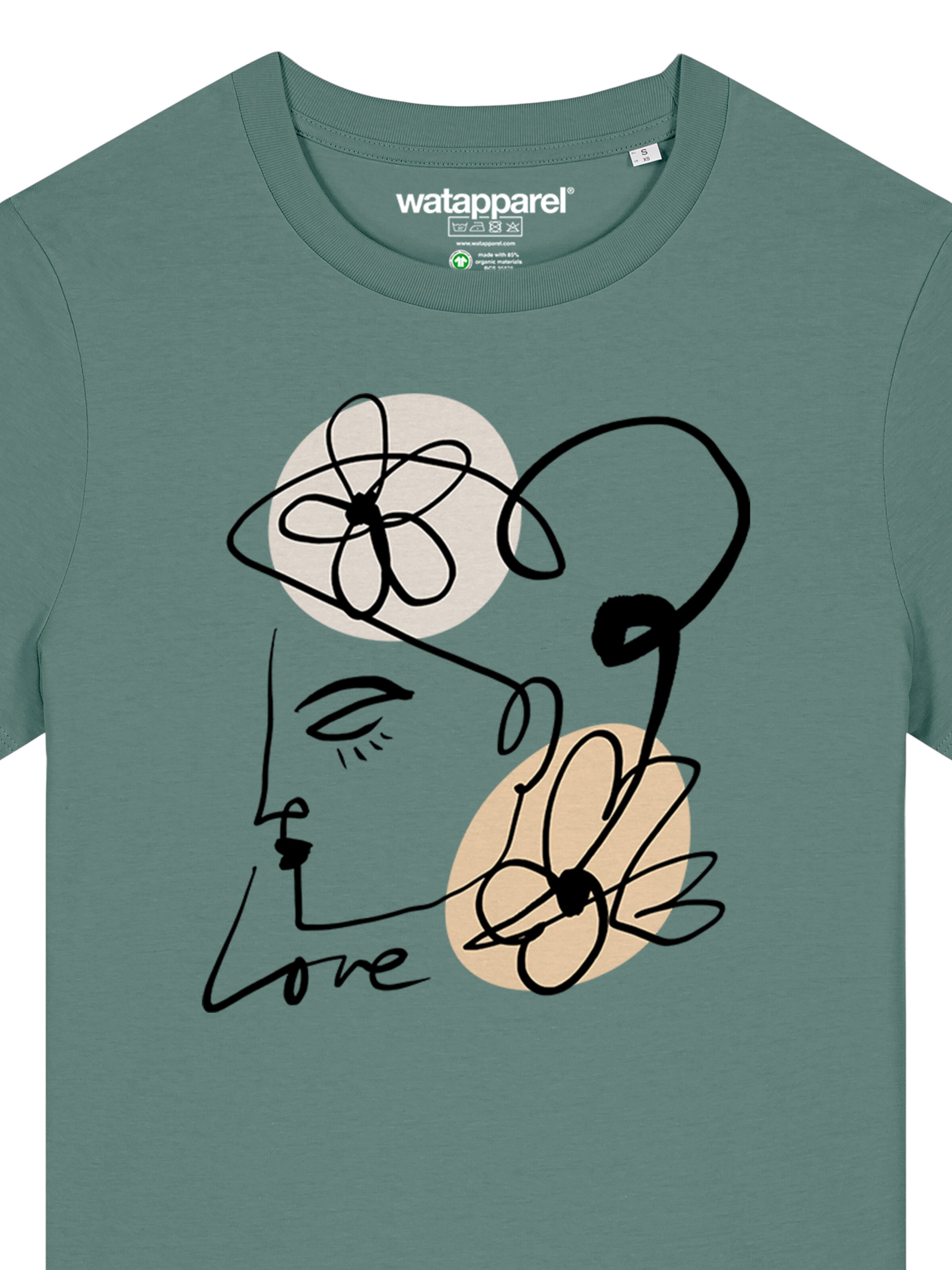 T-shirt 'Self Love' Watapparel en vert