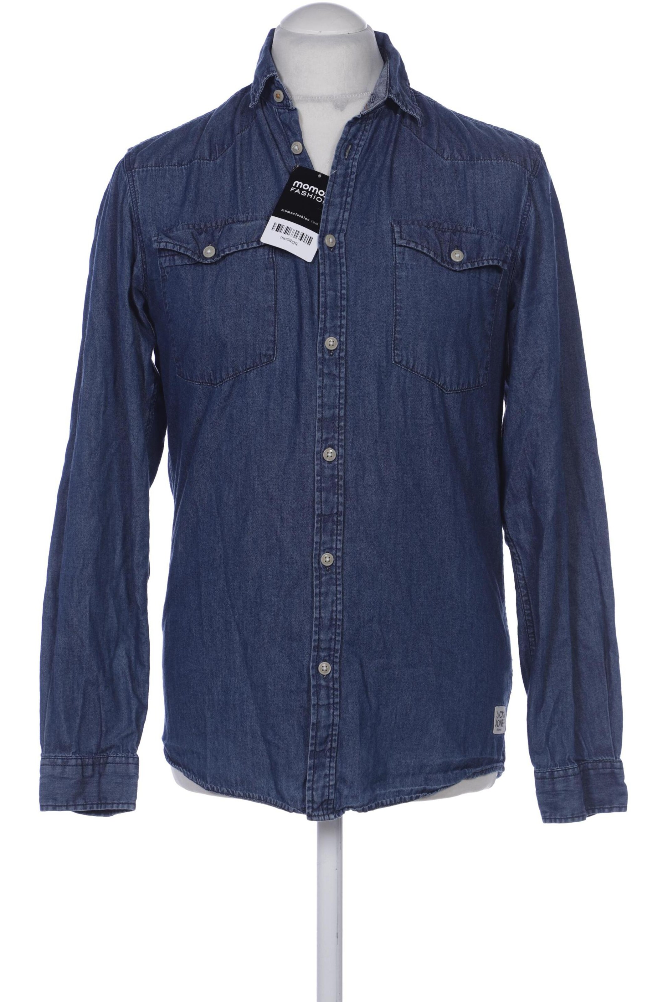JACK & JONES Button Up Shirt in S in Blue: front