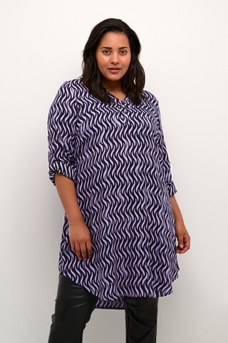 KAFFE CURVE Shirt Dress in Purple: front