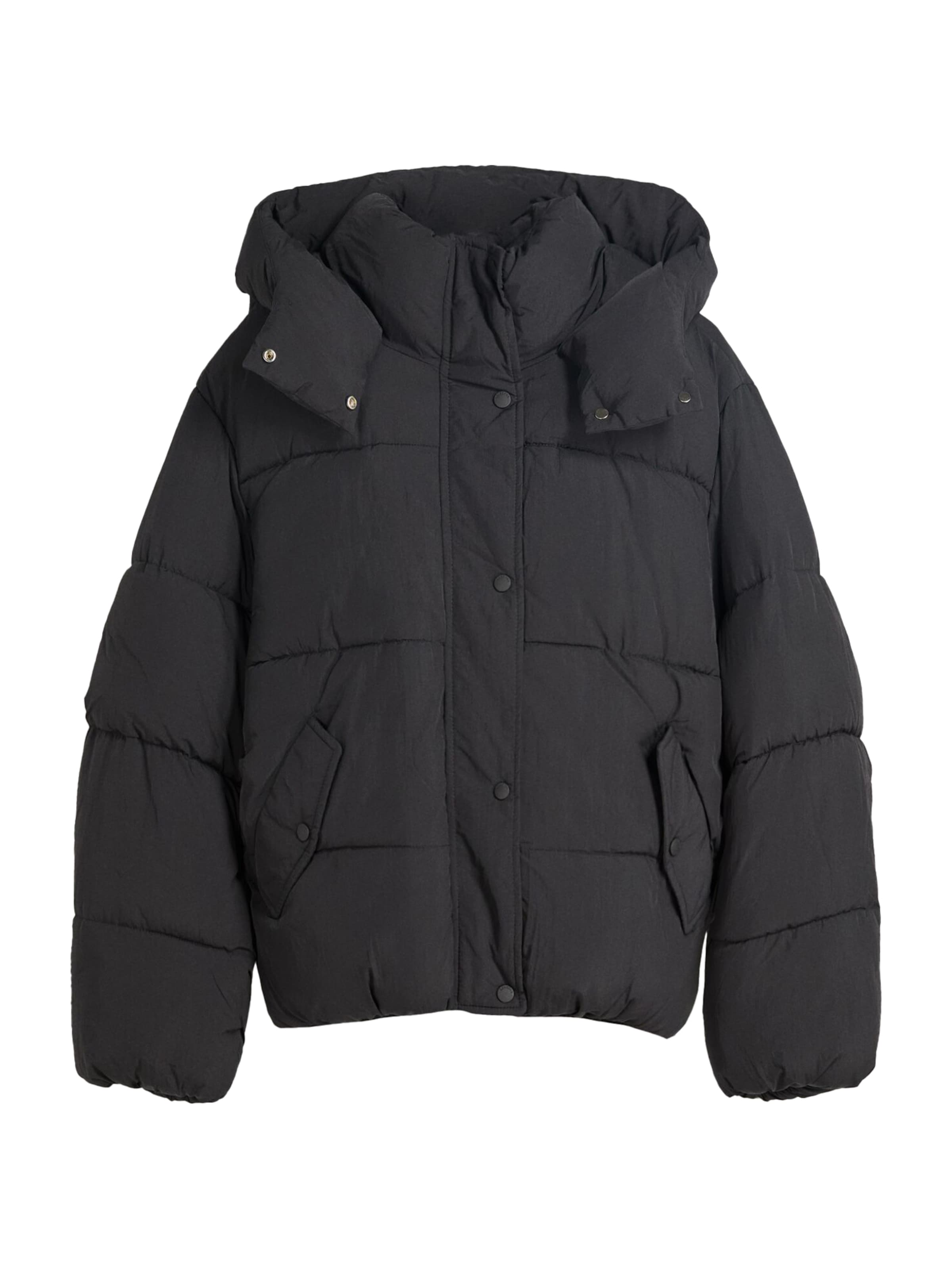 Bershka Winter jacket in Black: front