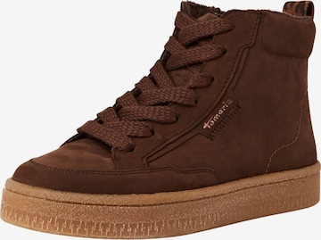 Tamaris Lace-up bootie in Brown: front