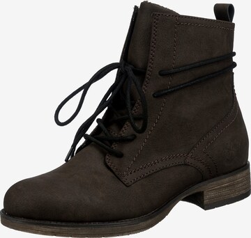 JANE KLAIN Lace-Up Ankle Boots in Brown: front