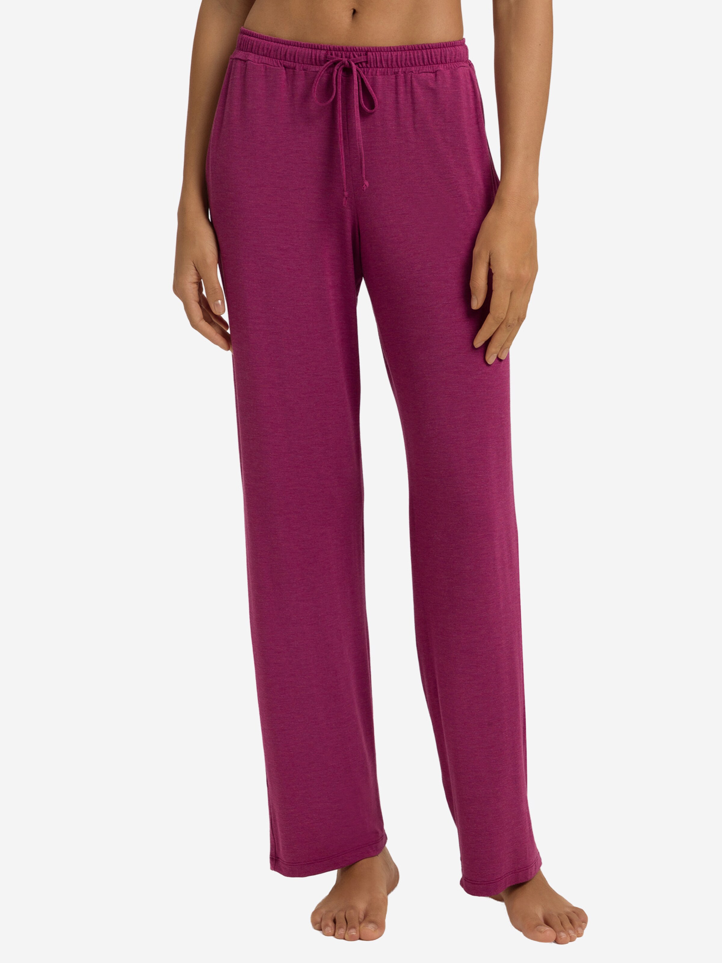 Hanro Pyjamahose ' Natural Elegance ' in Rot: Vorderseite