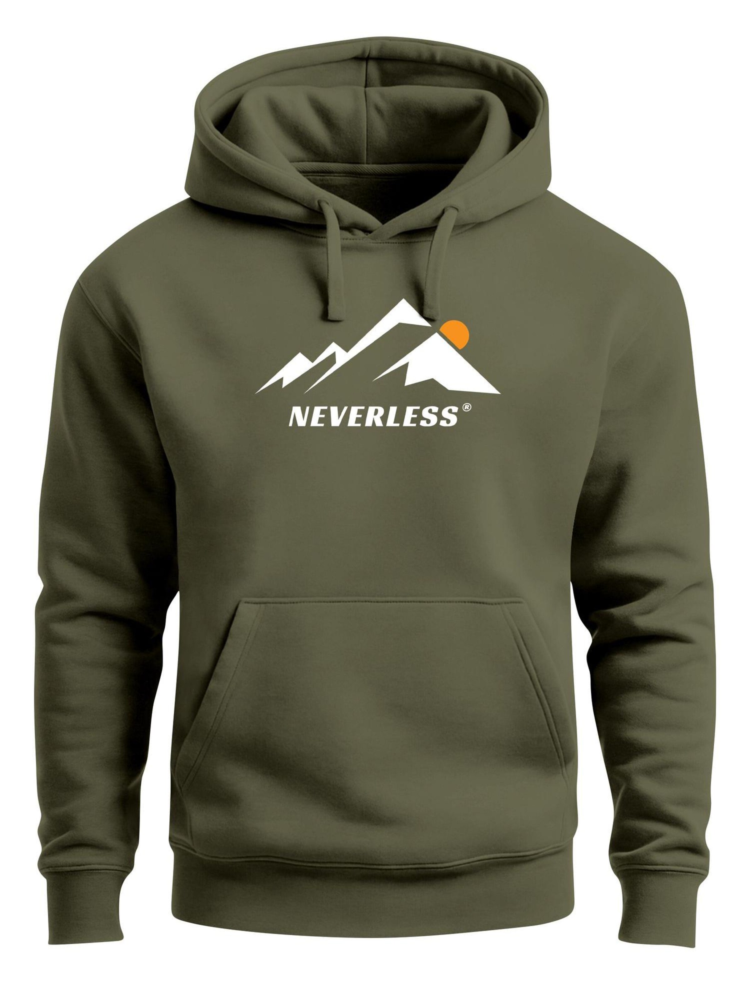 Neverless Sweatshirt 'Minimalistic Mountain'‌‌‌‌‌‌‌‌ in Grün: Vorderseite