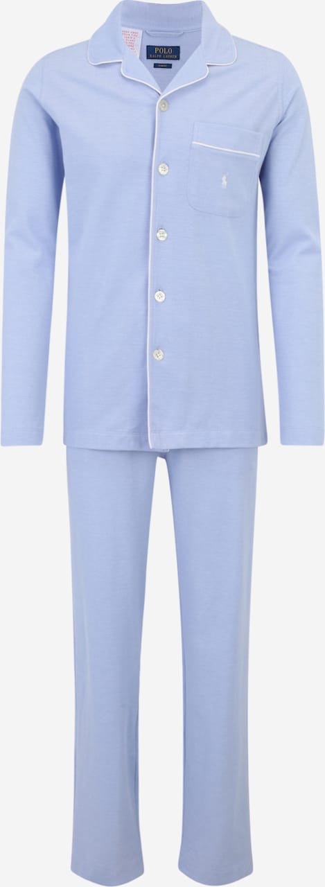 Pijama lungă de la Polo Ralph Lauren pe albastru: față