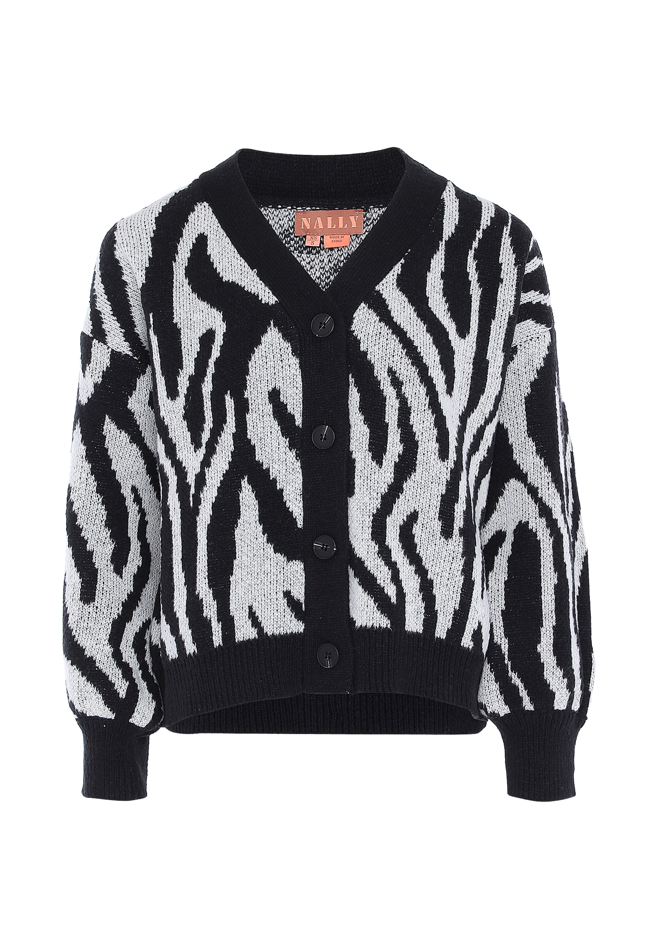 NALLY Strickjacke in Schwarz: Vorderseite