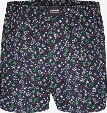 Happy Shorts Boxershorts ' Weihnachts Motive ' in Blau: predná strana