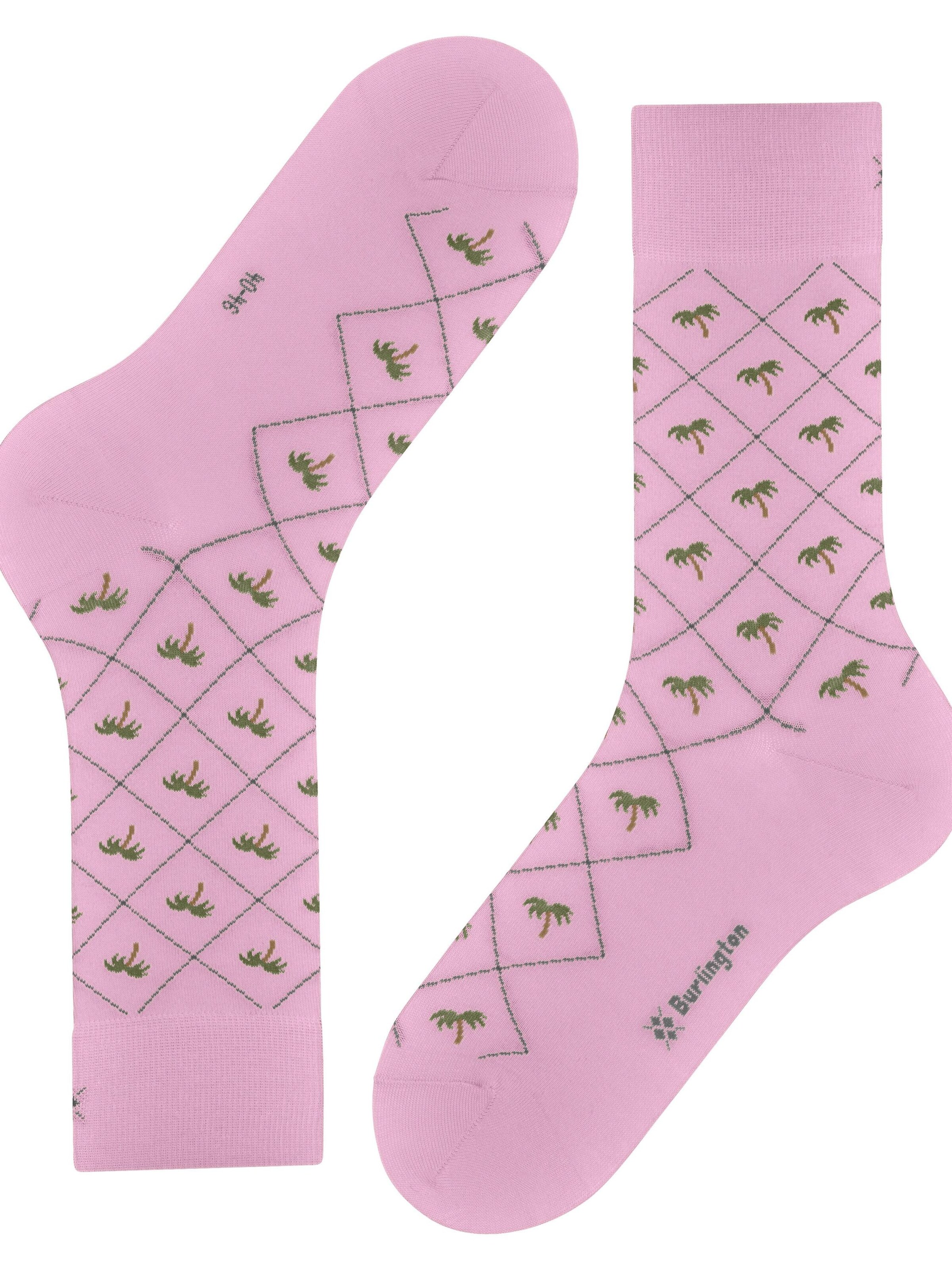 BURLINGTON Socks 'Palm Tree' in Pink