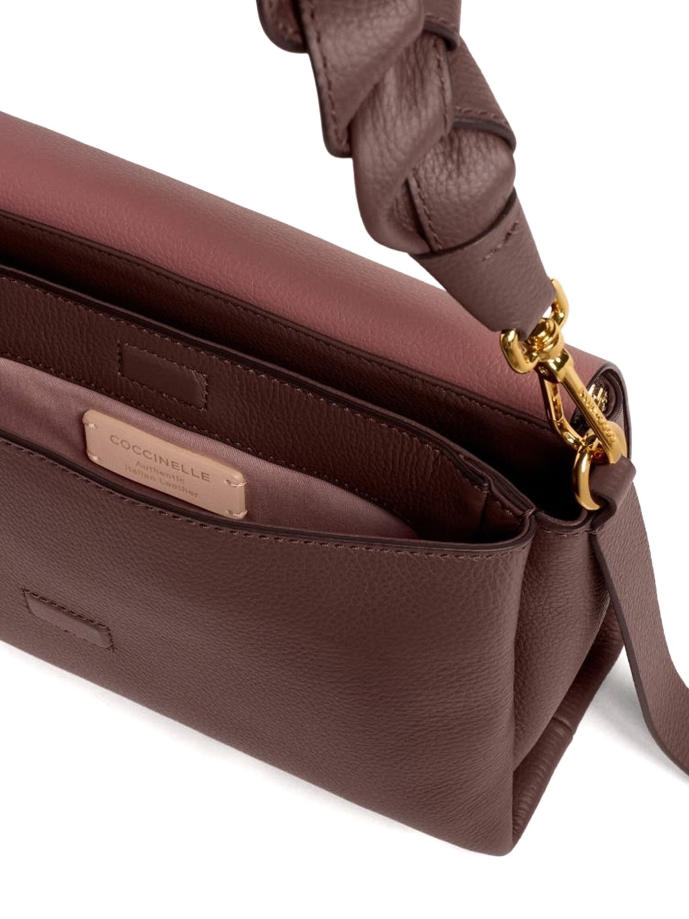 Coccinelle Handbag 'Boheme Grana Double Handbag Double Grainy Leather' in Brown