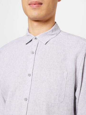 INDICODE JEANS Slim fit Button Up Shirt 'Mirko' in Grey