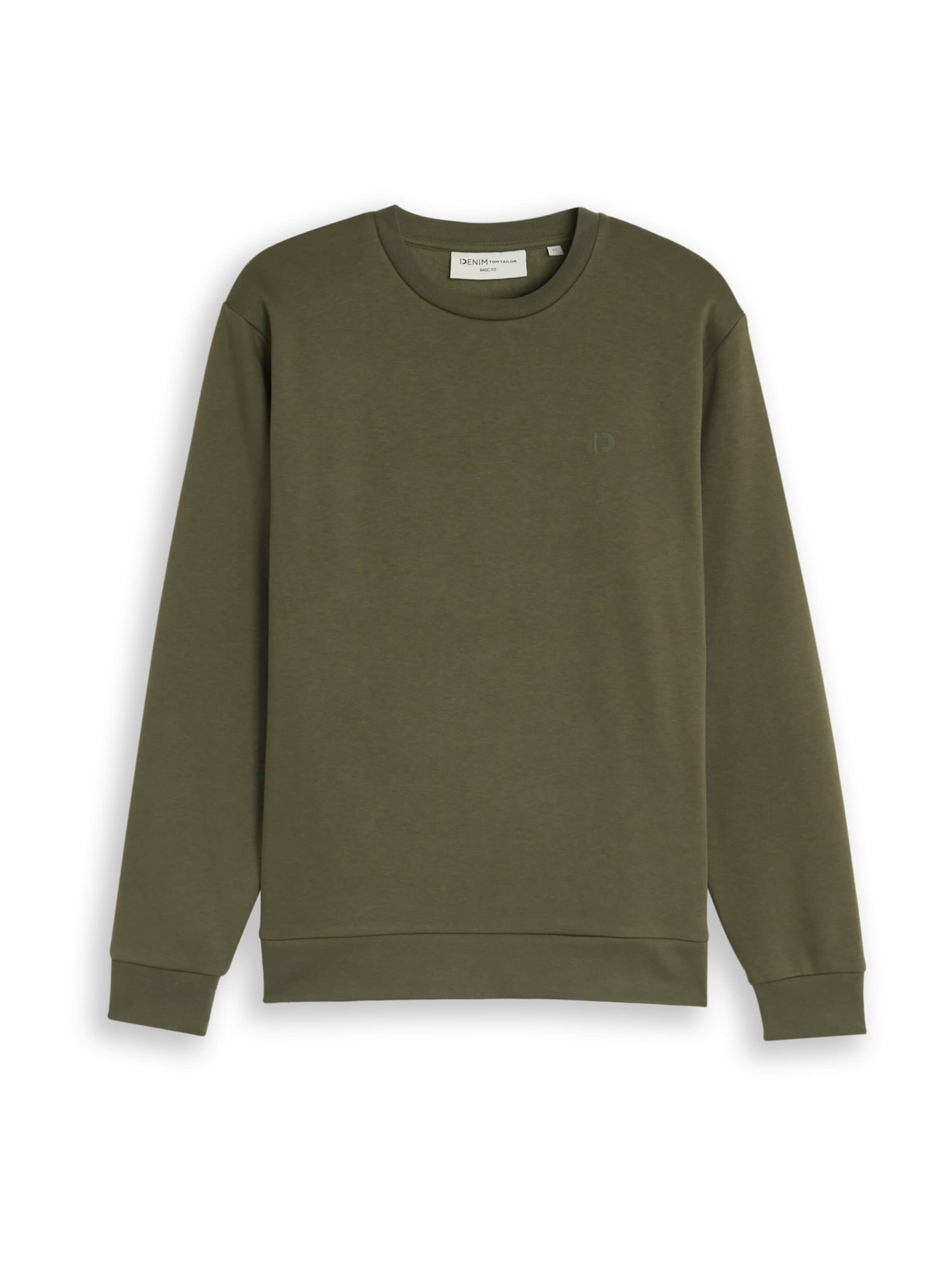 TOM TAILOR DENIM Sweatshirt i grøn: forside