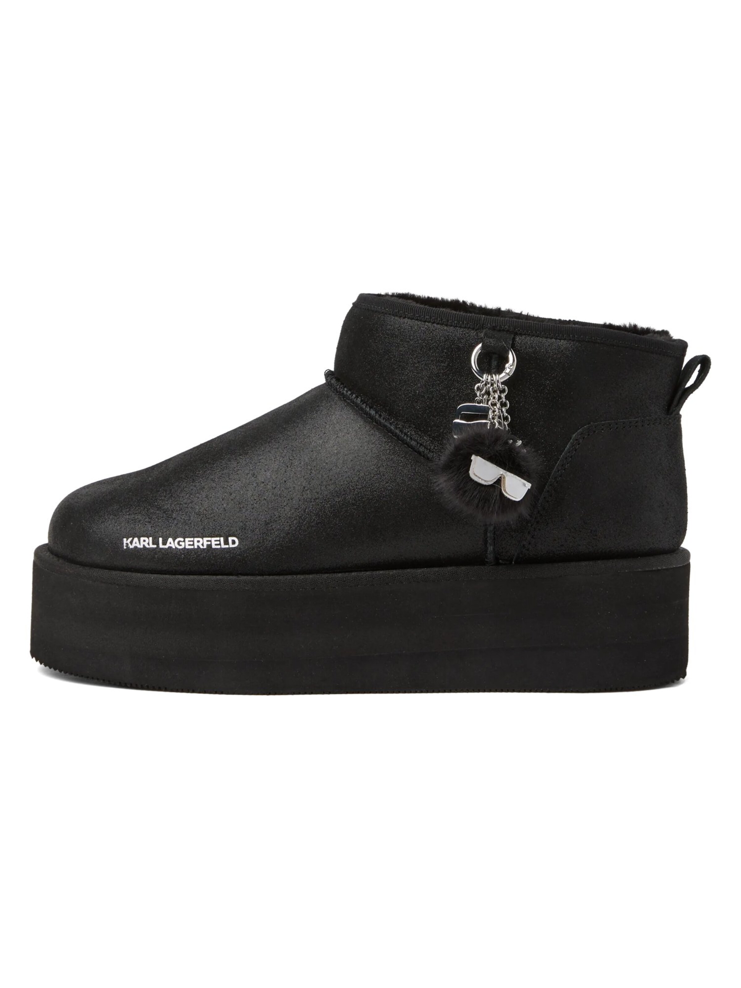 Botine 'Ikon' de la Karl Lagerfeld pe negru: față