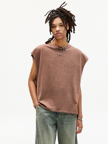 T-Shirt Pull&Bear en gris : devant