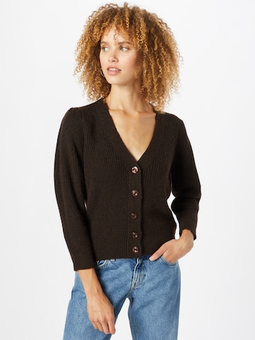 Sisley Knit Cardigan in Brown: front
