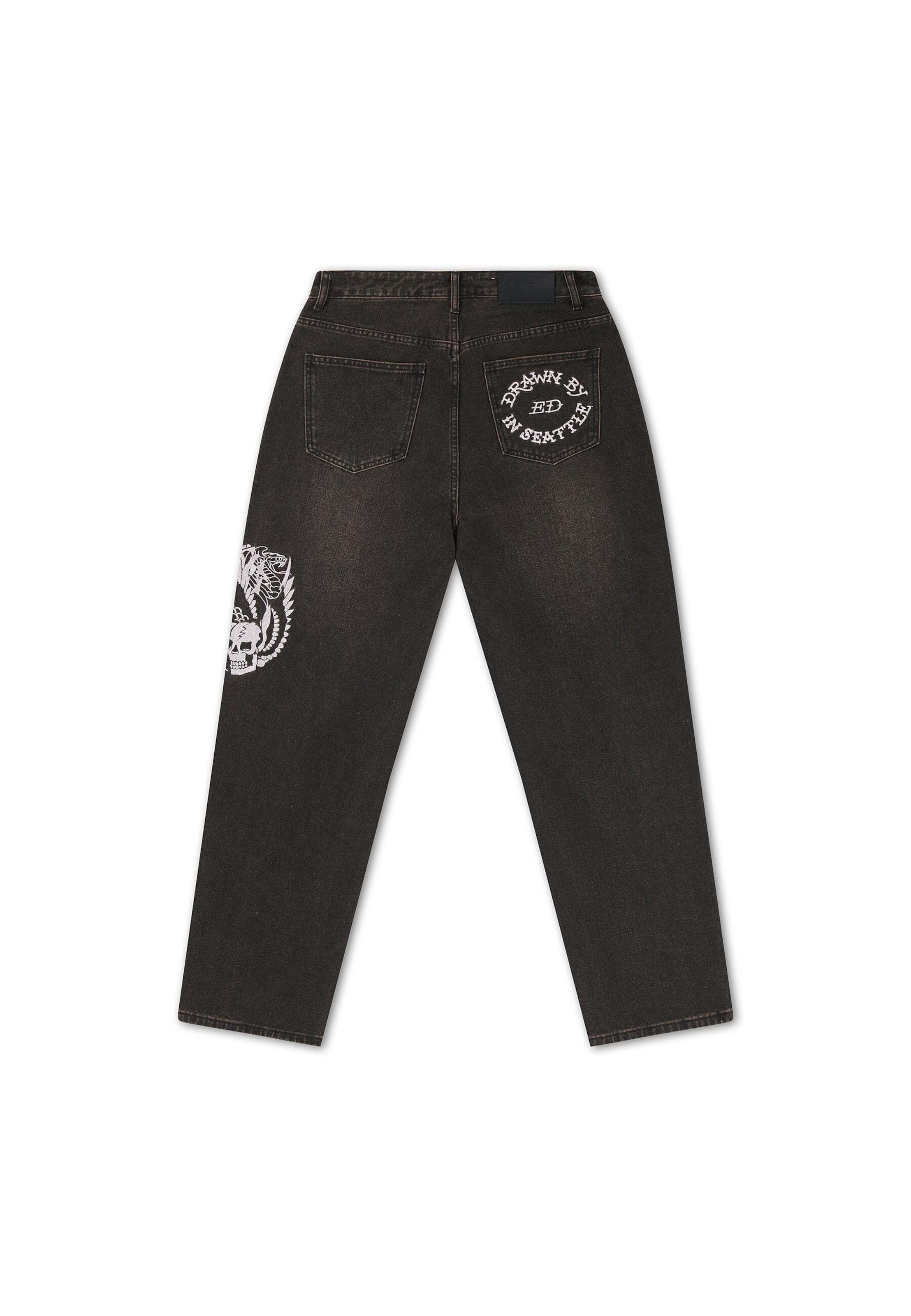 Loosefit Jeans di Ed Hardy in nero