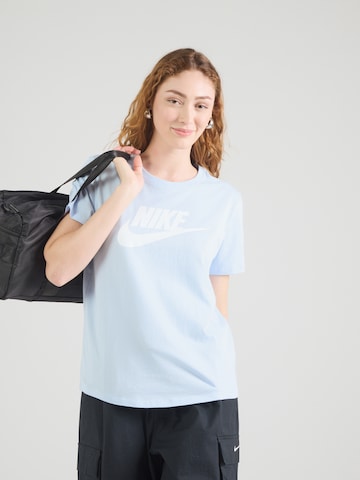 Skinny Tricou 'ESSNTL' de la Nike Sportswear pe albastru: față