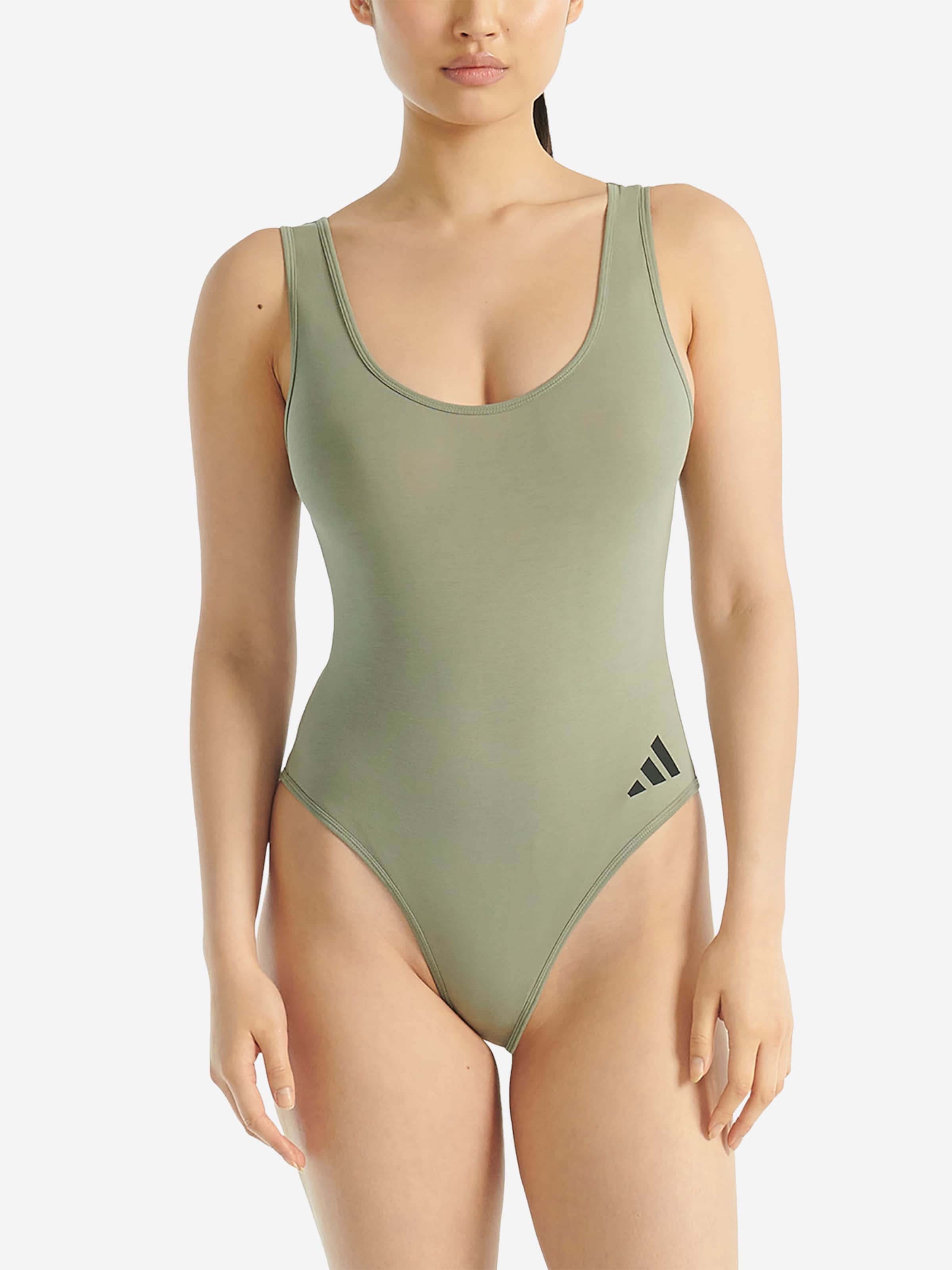 ADIDAS SPORTSWEAR Bodysuit ' Sport Active Essentials Cotton 3 Stripes ' in Green: front