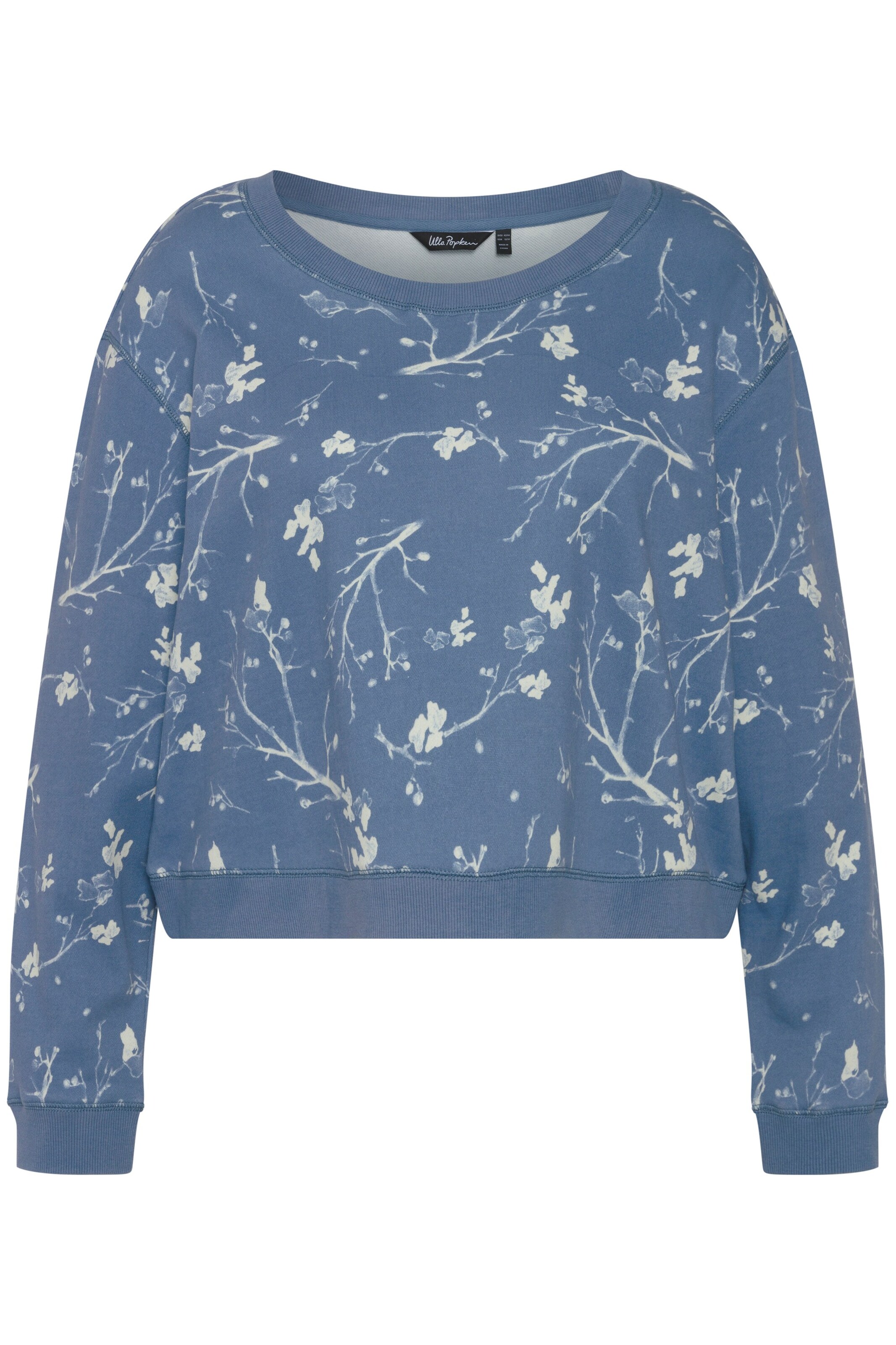 Ulla Popken Sweatshirt in Blauw: voorkant
