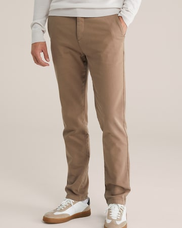 WE Fashion Слим Брюки-чинос в Коричневый: спереди