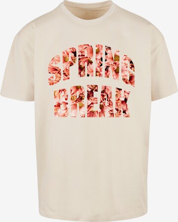 Merchcode T-Shirt 'Spring Break 1' in Beige: predná strana