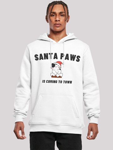 F4NT4STIC Sweatshirt 'Santa Paws Christmas Cat' in White: front