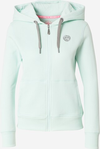 BIDI BADU Athletic Zip-Up Hoodie 'Moana' in Green: front