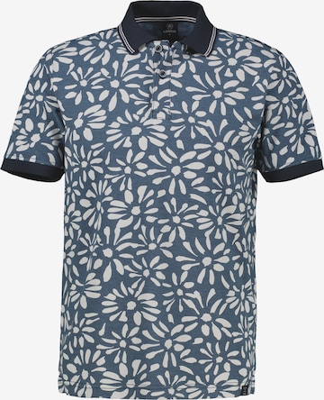 LERROS Poloshirt mit floralem All-over-Print, 2-Tone-Optik in Blau: Vorderseite