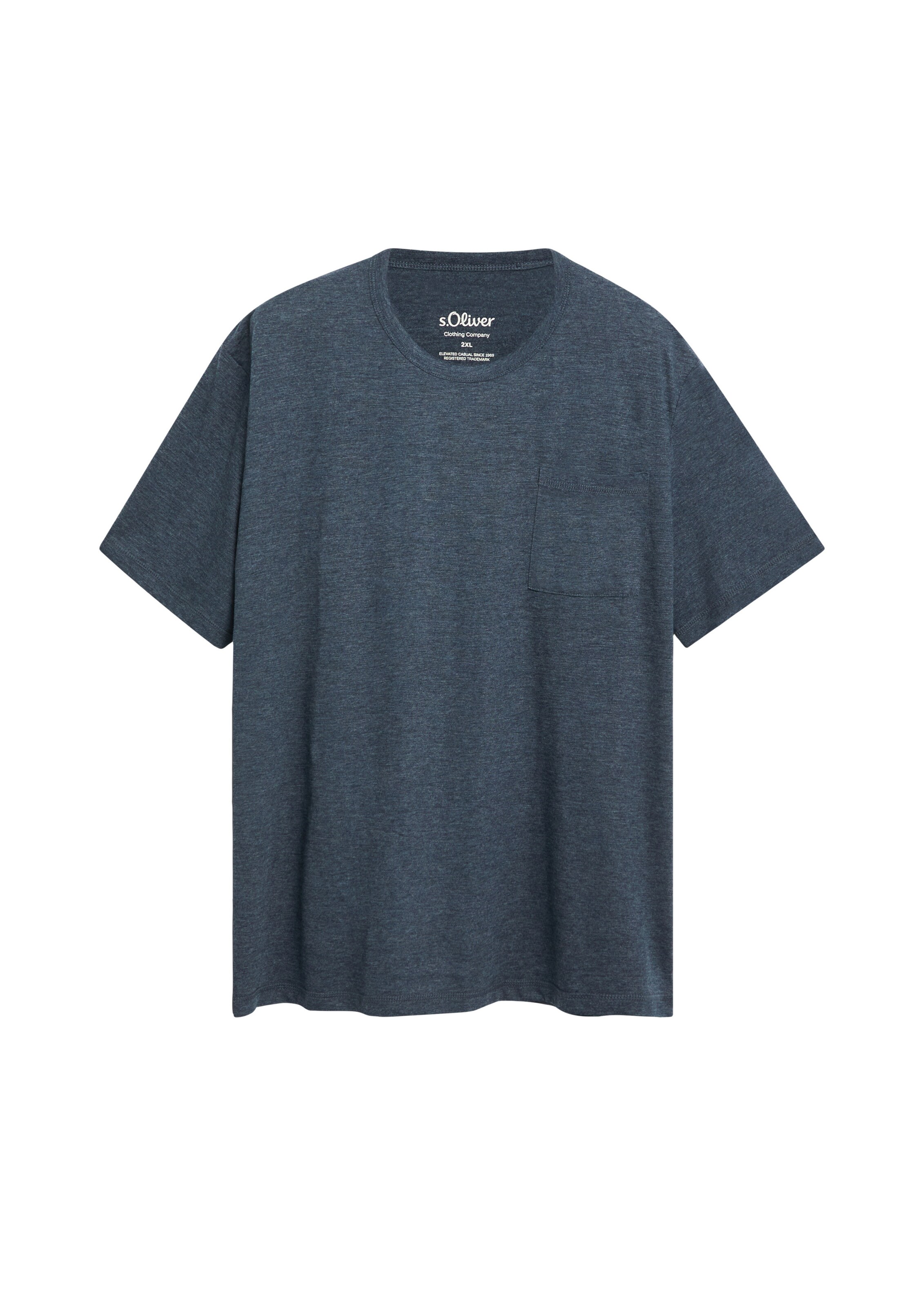 s.Oliver Men Big Sizes Shirt in Blue: front