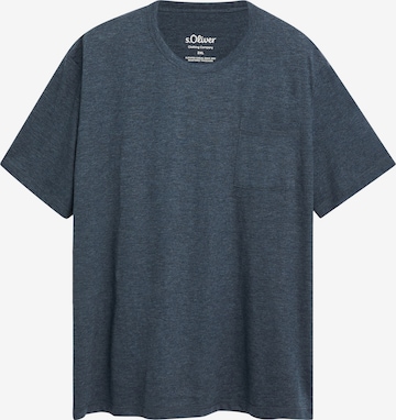 s.Oliver Men Big Sizes Shirt in Blue: front