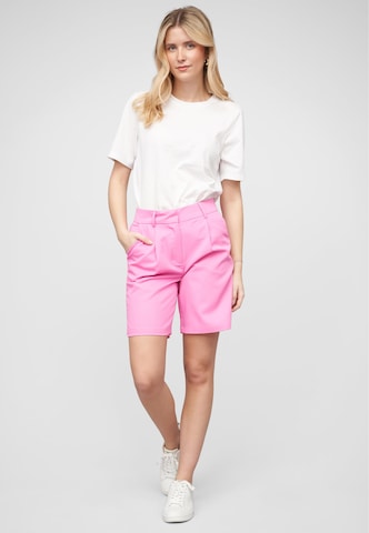 VILA Loosefit Kalhoty se sklady v pase – pink