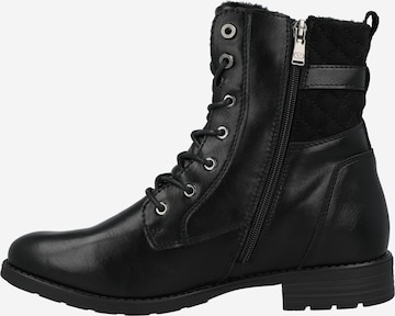 TOM TAILOR Lace-Up Ankle Boots in Black