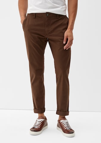 Coupe slim Pantalon chino s.Oliver en marron : devant