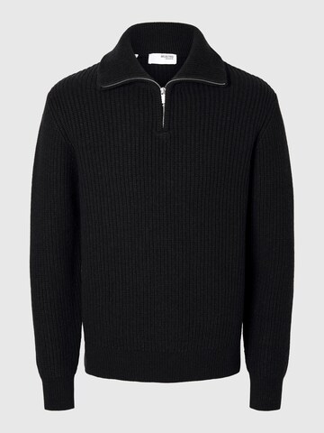 Pull-over 'SLHLand' SELECTED en noir : devant