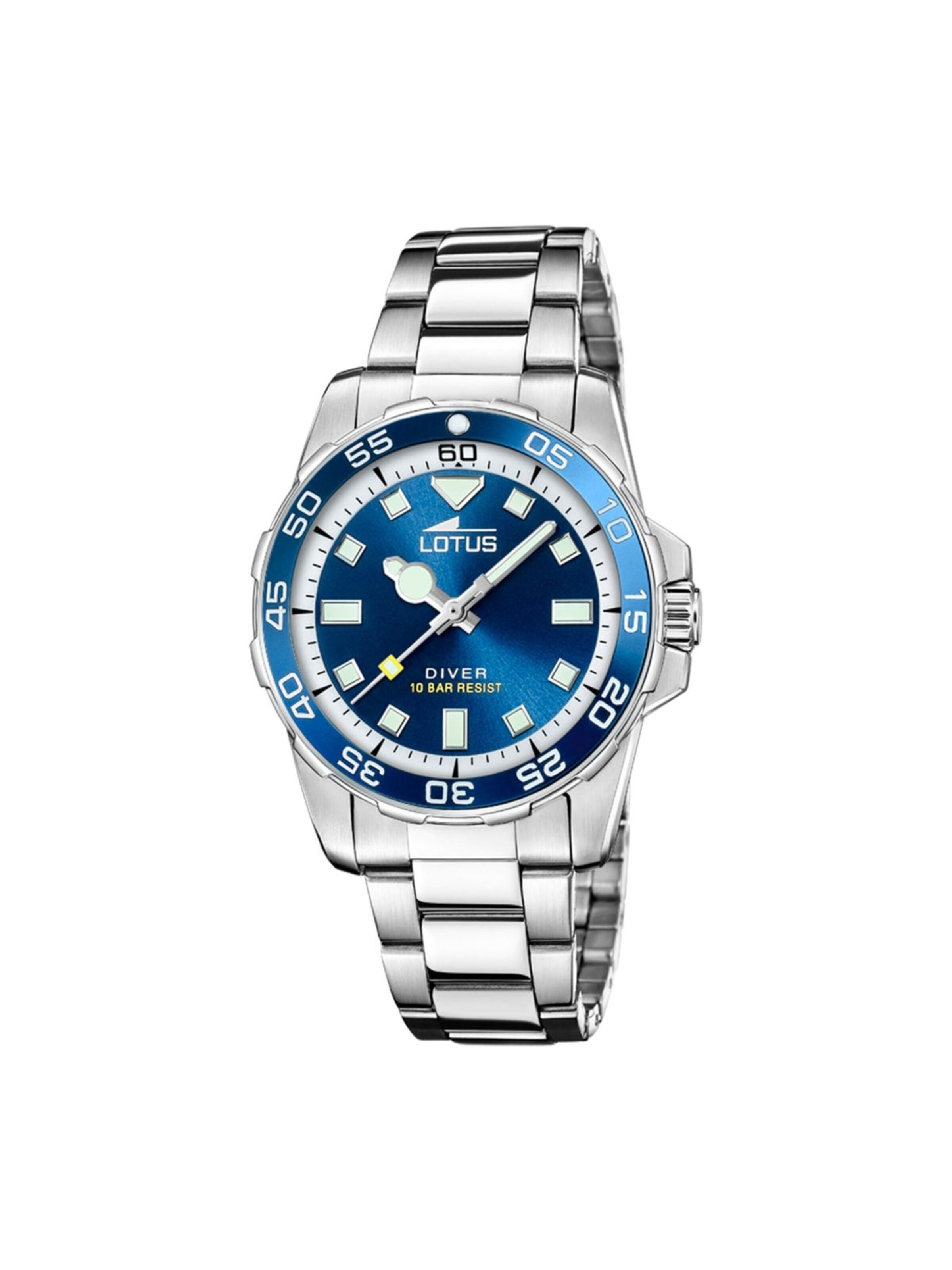 Montre à affichage analogique 'Lotus - Watch Trendy - Quartz watch movement - Watch case width: 36.8 mm' Lotus en bleu : devant