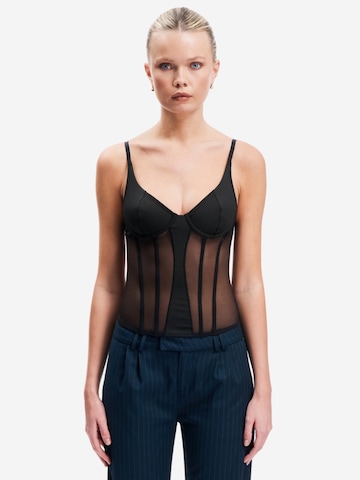 OW Collection Top in Schwarz: Vorderseite