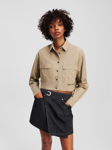 KARL LAGERFELD JEANS Blouse ' KASTIGES UTILITY-HEMD ' in Brons: voorkant