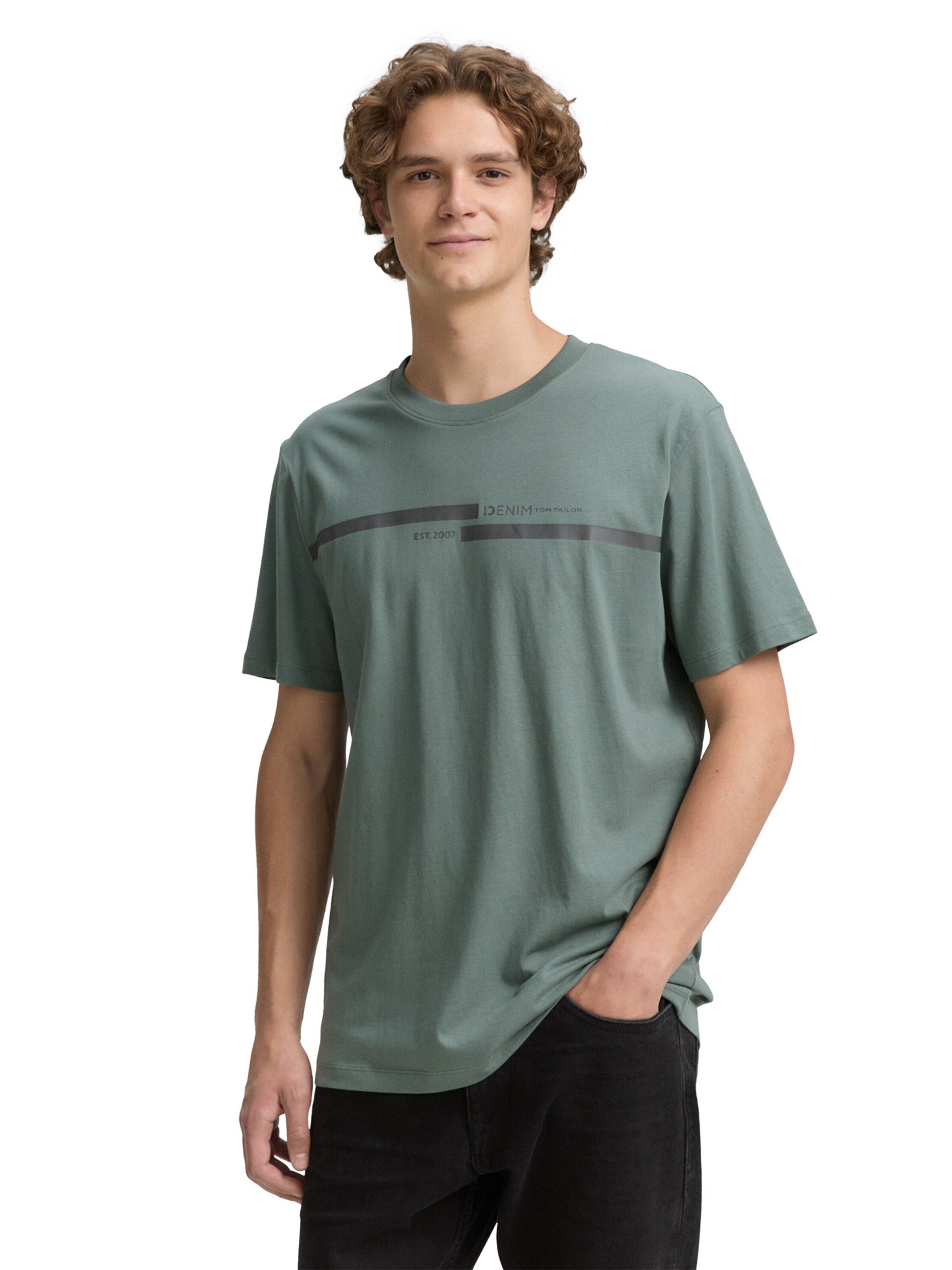 TOM TAILOR DENIM Shirt in Green: front