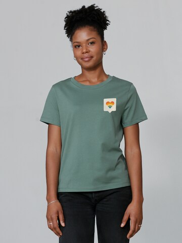 Watapparel Shirt 'Von Herzen' in Grün: Vorderseite