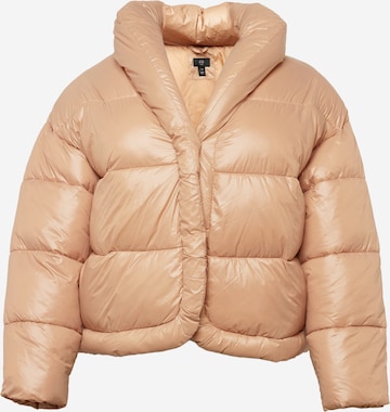 River Island Plus Winter Jacket 'CROISSANT COCOON' in Beige: front