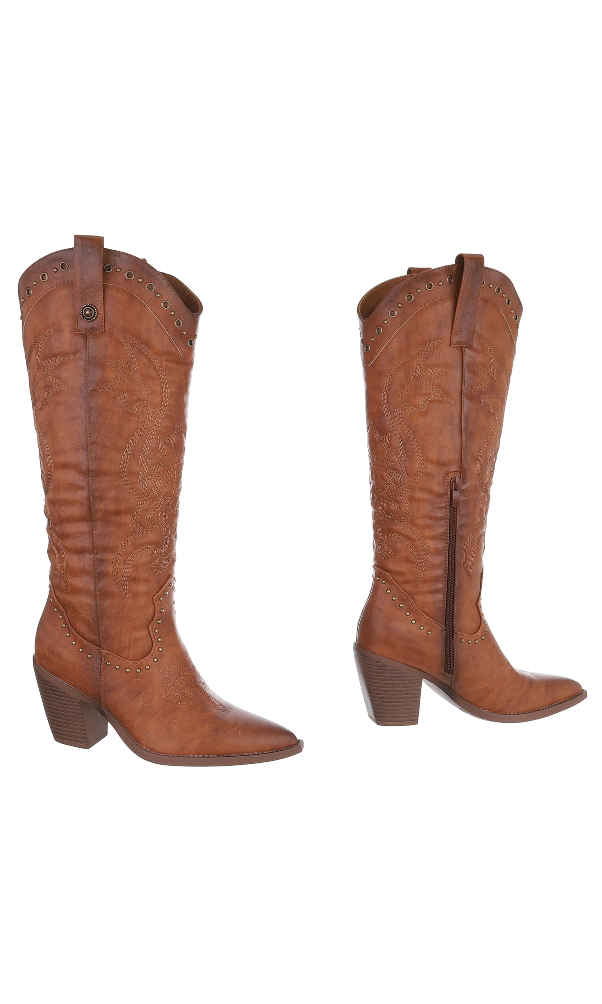 Ital-Design Cowboystiefel in Braun