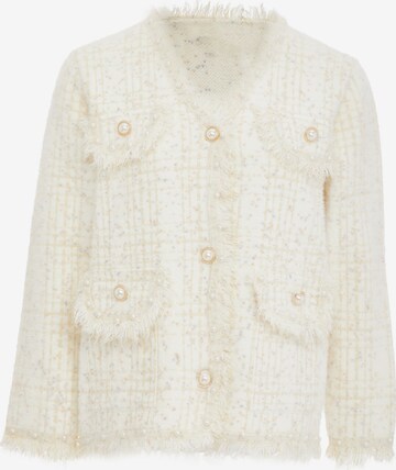 CARNEA Knit Cardigan in White: front