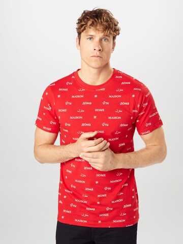 Mister Tee Shirt 'Home' in Rood: voorkant