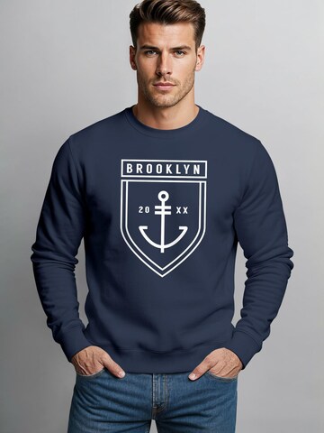 Neverless Sweatshirt 'Brooklyn Anker' in Blue
