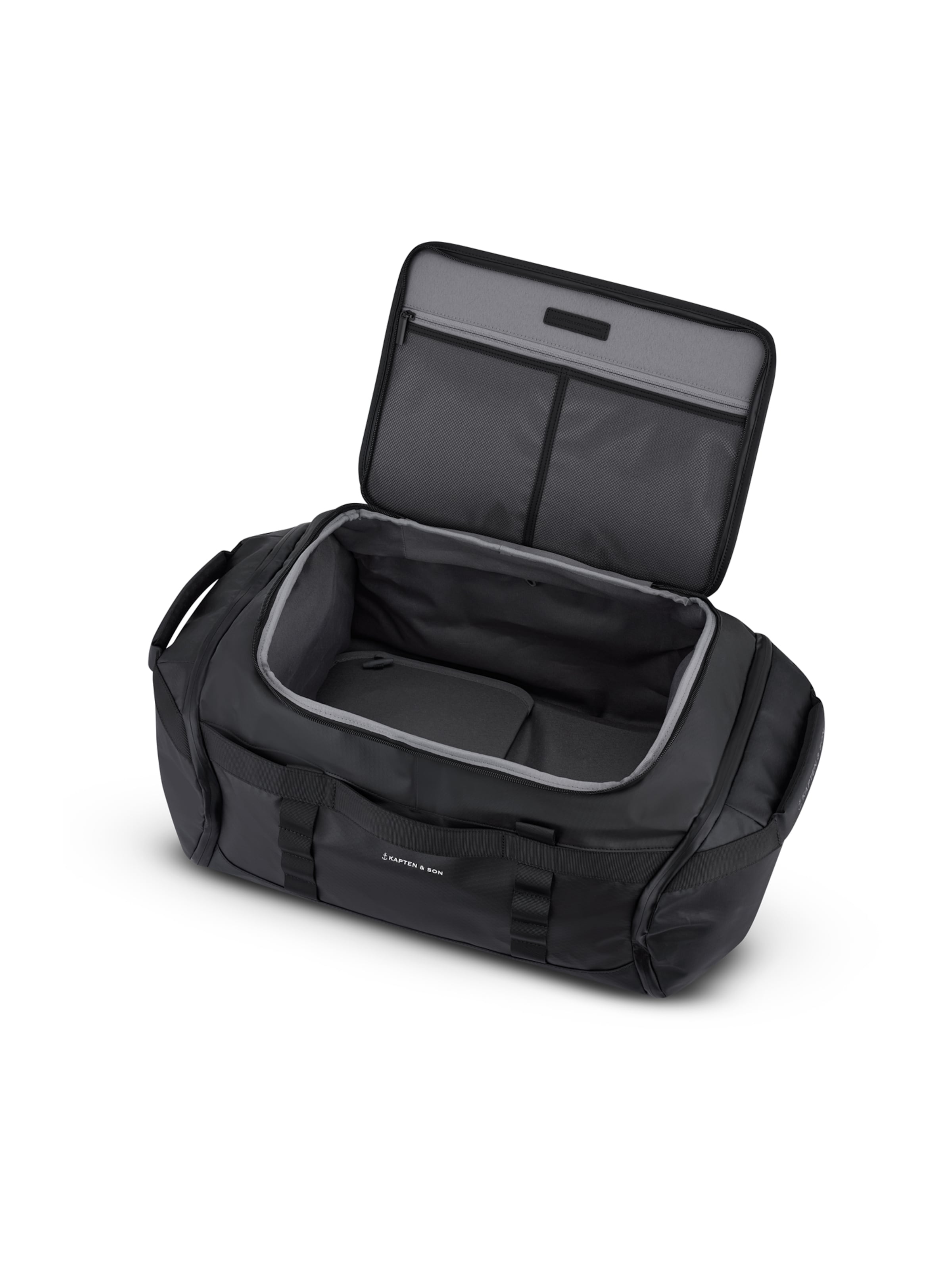 Kapten & Son Matkakassi 'Lisbon Duffle Backpack Medium' värissä musta