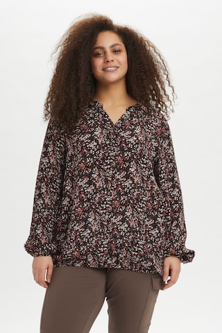 Camicia da donna 'Olanda' di KAFFE CURVE in marrone: frontale