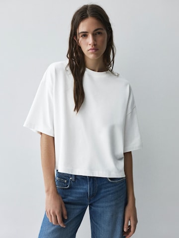 Pull&Bear Oversized Shirt in White: front