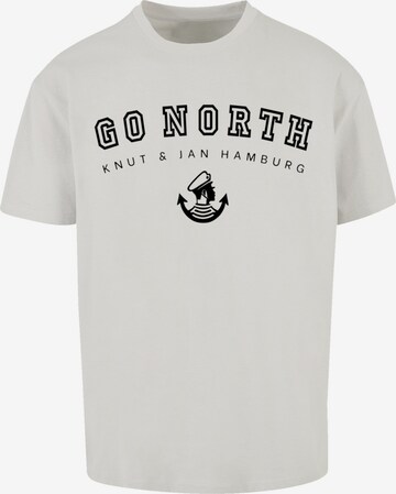 F4NT4STIC Shirt 'Go North Knut & Jan Hamburg' in Grey: front