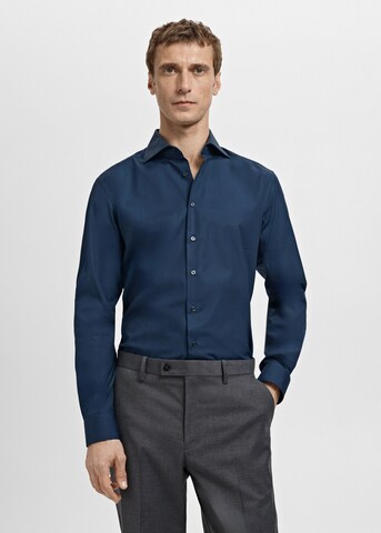 MANGO MAN Slim fit Button Up Shirt 'Emeritol' in Blue: front