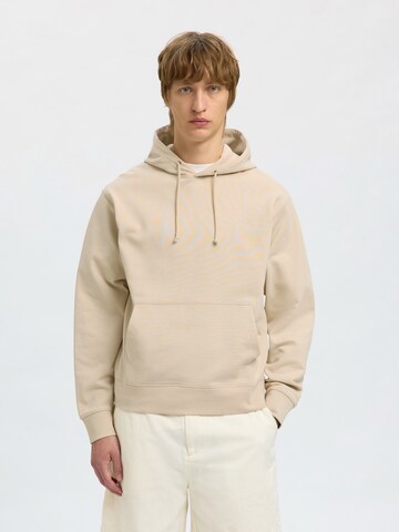 Sweat-shirt SELECTED en beige : devant